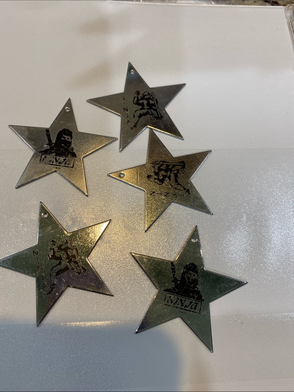Metal Ninja Star Charms - Silver